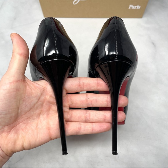 Christian Louboutin New Very Prive 120 Patent Leather Platform Heels Black 36 - Picture 9 of 16